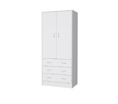 Armario Taly en melamina con 2 puertas, 1 estante y 1 barra