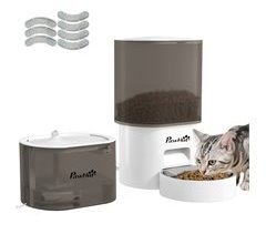 Conjunto Comedero Fuente ABS, Acero Inoxidable 201 PawHut