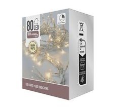Guirnalda con 80 Luces LED con Temporizador y cable transparente