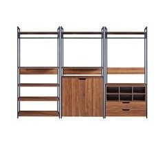 Conjunto de 3 percheros Larem con 1 compartimento cerrado