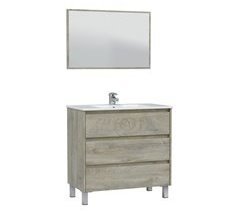 Mueble baño Devin 3 cajones espejo, sin lavabo, Alaska