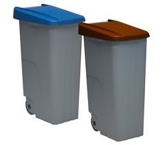 WELL HOME Set de 2 Contenedores Cerrados de 110L