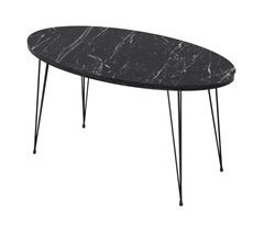 Mesa de centro Skævinge ovalada aglomerado y metal 90x50