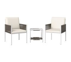 Conjunto de Jardín Acero, Ratán PE Outsunny