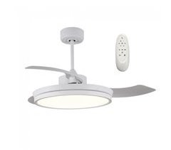 Ventilador LED con aspas plegables Brando (48W) Acero - PC - Plástico Moderno