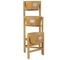 Soporte con 3 Cestos de madera