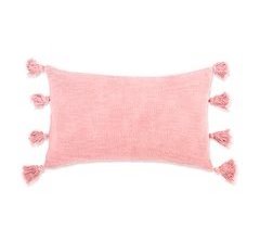 Funda de cojín de algodón con pompones modelo Joy