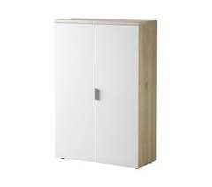 Armário multiuso com 2 portas com efeito madeira