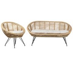 Beliani Conjunto de jardín Ratán MARATEA