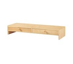 Soporte para monitor Hallstahammar con 2 cajones bambú