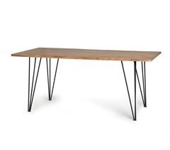 Mesa de comedor en madera acacia natural y patas de metal