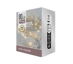 Guirnalda con 80 Luces LED cálido con cable transparente