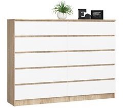 Cómoda K160 AKORD 10 cajones color Roble Artisan 160 cm 160