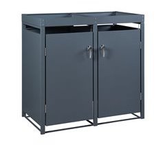 Cobertizo Valkeakoski para 2 cubos de basura de 120L acero