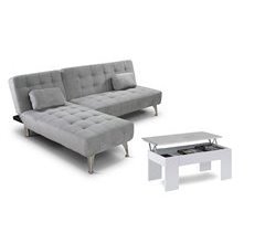 Oferta: Sofa Cama Chaise Longue XS + Mesa de Centro Elevable