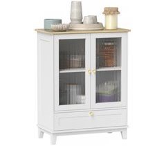 Aparador MDF, Vidrio Templado HOMCOM, hogar - muebles de comedor