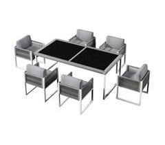 Mesa y sillas 7 piezas de ratán PE