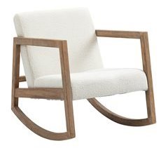 Silla Mecedora Madera de Caucho, Borreguito, Espuma HOMCOM