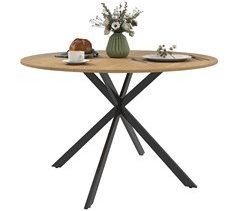 Mesa de Comedor Melamina de Madera, Acero HOMCOM