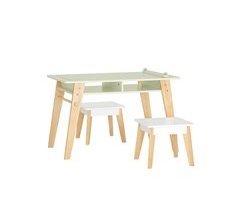 Juego de Mesa y 2 Taburetes Infantiles KMB92-GR SoBuy