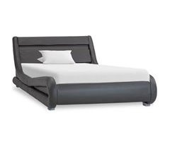 Estructura de cama con LED cuero sintético 100x200