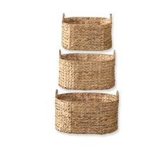 Juego de 3 cestas apilables con asas