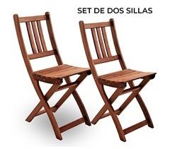 YOEVU - Set de 2 Sillas Plegables de Madera de Acacia