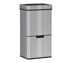 Cubo de Basura Acero inoxidable, plástico ABS HOMCOM