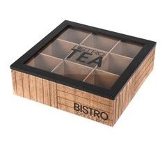 WELL HOME - Caja de té de 9 compartimentos con tapa