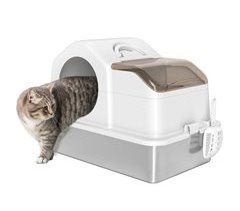 Arenero para Gatos Acero Inoxidable, ABS PawHut