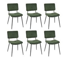 MEUBLES COSY Juego de 6 sillas de comedor retro con respaldo
