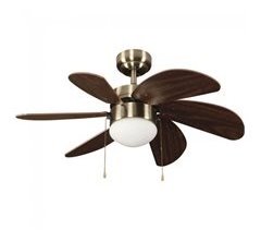 Ventilador de techo con luz Basic Cristal - MDF - Metal Moderno
