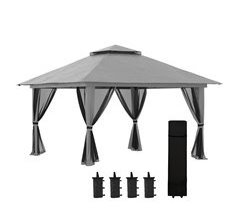 Carpa Plegable Metal, Poliéster Outsunny