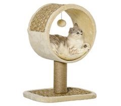 Árbol para Gatos Aglomerado de Madera, Felpa, Yute y Algas PawHut