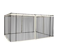 4 Paneles Laterales de Mosquitera para Carpa Poliéster, Nylon 335x0
