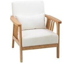 Butaca de Salón Terciopelo, Espuma, Madera de Caucho HOMCOM