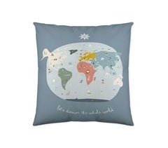 FUNDA DE COJIN VACIO MAPA MUNDI
