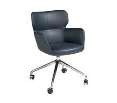 Silla oficina giratoria polipiel azul