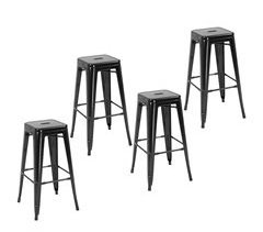Taburetes de Bar Metal HOMCOM, hogar - cocina