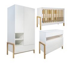 Cuna, Cómoda 3 cajones y Armario 2 puertas Kocot Kids Victor