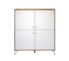 Buffet alto de 4 puertas blanco mate L123 cm - Touch