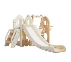 Tobogán infantil 5 en 1, cancha de baloncesto y