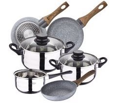 Bateria de cocina 5 piezas + juego de sartenes