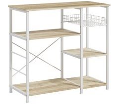 Estantería de Cocina Melamina de Madera, Acero HOMCOM