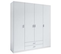 Armario Ropero Grande 4 Puertas 2 Cajones Dormitorio