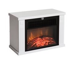 Chimenea Eléctrica Portátil Vidrio Templado y Plástico HOMCOM