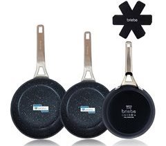 Set 3 Sartenes Antiadherentes Inducción Briebe Black Titanium