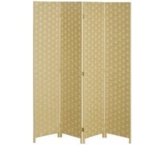 Biombo Separador Cuerda de Papel, Madera de Pino HOMCOM
