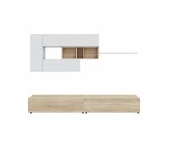 Compacto tv 260cm blanco y roble MANHATTAN