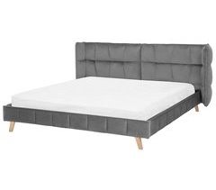 Beliani Cama con somier Terciopelo SENLIS 254x220